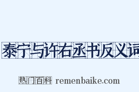 泰宁与许右丞书反义词是什么意思的图片